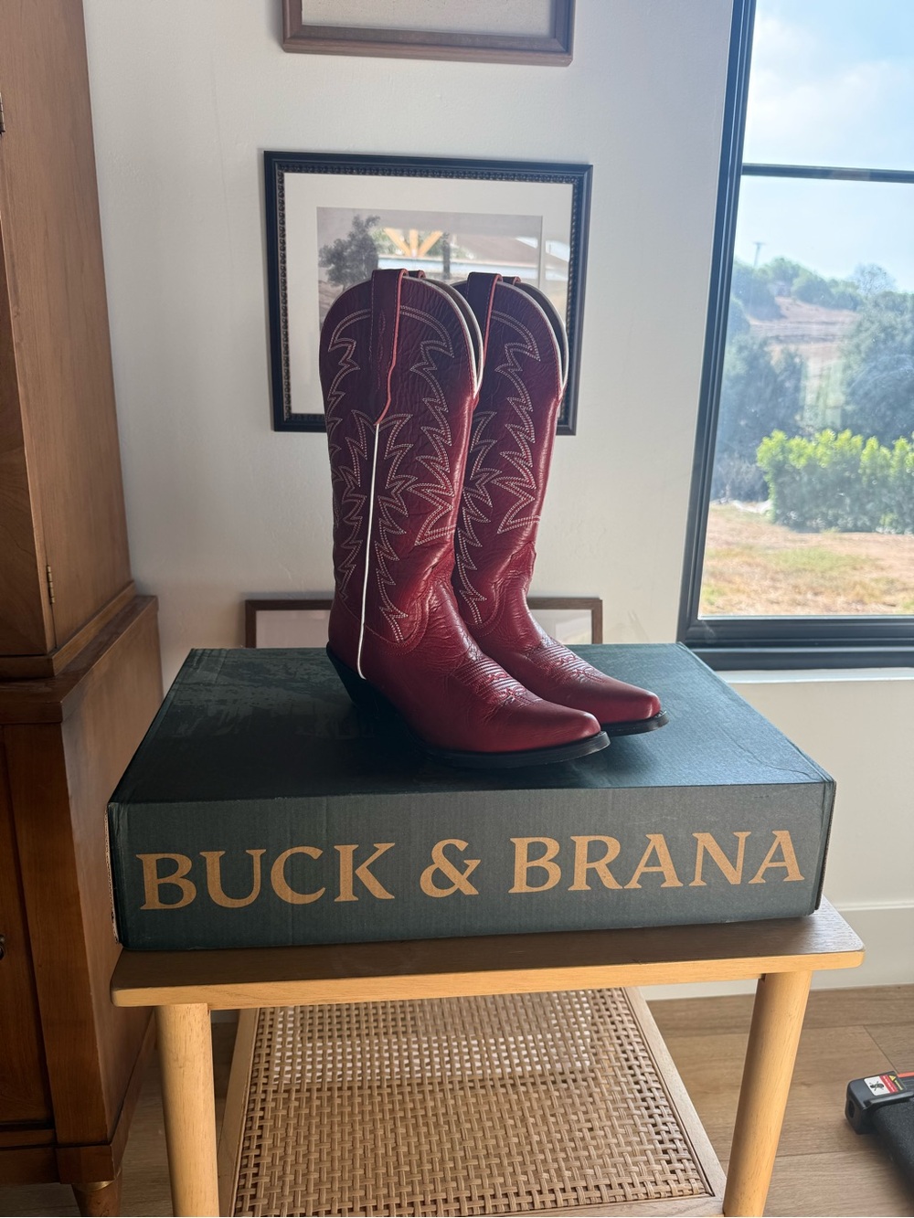 Buck & Brana Isabella Red Women's Leather Western Cowboy Boots